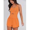 imageCaracilia Womens Workout Athletic Romper Summer Sets Short Jumpsuits Onesie Running Outfits Exercise Gym 2025 Trendy ClothesOrange