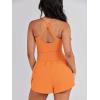 imageCaracilia Womens Workout Athletic Romper Summer Sets Short Jumpsuits Onesie Running Outfits Exercise Gym 2025 Trendy ClothesOrange