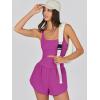 imageCaracilia Womens Workout Athletic Romper Summer Sets Short Jumpsuits Onesie Running Outfits Exercise Gym 2025 Trendy ClothesRose