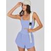 imageCaracilia Womens Workout Athletic Romper Summer Sets Short Jumpsuits Onesie Running Outfits Exercise Gym 2025 Trendy ClothesSky