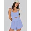 imageCaracilia Womens Workout Athletic Romper Summer Sets Short Jumpsuits Onesie Running Outfits Exercise Gym 2025 Trendy ClothesSky