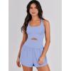 imageCaracilia Womens Workout Athletic Romper Summer Sets Short Jumpsuits Onesie Running Outfits Exercise Gym 2025 Trendy ClothesSky