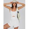 imageCaracilia Womens Workout Athletic Romper Summer Sets Short Jumpsuits Onesie Running Outfits Exercise Gym 2025 Trendy ClothesWhite