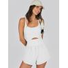 imageCaracilia Womens Workout Athletic Romper Summer Sets Short Jumpsuits Onesie Running Outfits Exercise Gym 2025 Trendy ClothesWhite