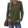 imageANRABESS Long Sleeve Shirts for Women Casual Crewneck Basic Tee Tshirts Loose Fit Curved Hem Tunic Top 2025 Fall OutfitsArmy Green