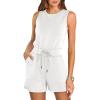 imageANRABESS Romper for Women Short Jumpsuit Summer Casual Dressy Sleeveless Outfits Beach Vacation 2025 Trendy One Piece ClothesWhite