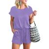imageANRABESS Rompers for Women Summer 2025 Casual Dressy One Piece Tshirt Short Pants Jumpsuit Beach Vacation Outfit Clothes04 Purple