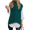imageANRABESS Sweater Vest Women Turtleneck Sleeveless Loose Fit Pullover Knit Spilt Tank Tops 2025 Casual Trendy Fall OutfitsDark Green
