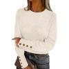 imageANRABESS Sweaters for Women Long Sleeve Crewneck Casual Loose Wool Blend Soft Knit Pullover Tops 2025 Fall Fashion OutfitsWhite