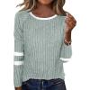 imageANRABESS Women Long Sleeve Tops Color Block Casual Shirts Lightweight Sweaters Fall Fashion Outfits 2025 Teen Girls ClothesGreenwhite