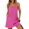 imageANRABESS Women Summer Dress 2025 Beach Vacation Outfits Tennis Athletic Workout Romper Dress Built in Shorts Travel ClothesHot Pink
