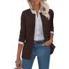 imageANRABESS Womens Cardigans 2025 Fall Dressy Casual Long Sleeve Crewneck Button Down Open Front Soft Knit Cardigan SweatersCoffee