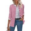 imageANRABESS Womens Cardigans 2025 Fall Dressy Casual Long Sleeve Crewneck Button Down Open Front Soft Knit Cardigan SweatersCoral Pink