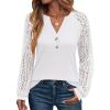 imageANRABESS Womens Lace Long Sleeve Shirts V Neck Henley Tops Dressy Casual Blouses 2025 Fall Fashion Travel OutfitsWhite
