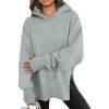 imageANRABESS Womens Oversized Hoodies Long Sleeve Fleece Side Slit Hooded Sweatshirts Pullover 2025 Fall Outfits Y2K ClothesSage Green