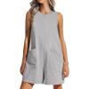 imageANRABESS Womens Romper Casual Loose Sleeveless 2025 Summer One Piece Outfit Crewneck Short Jumpsuit Overall Outfits ampamp PocketsLight Grey