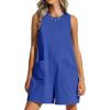 imageANRABESS Womens Romper Casual Loose Sleeveless 2025 Summer One Piece Outfit Crewneck Short Jumpsuit Overall Outfits ampamp PocketsRoyal Blue