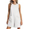 imageANRABESS Womens Romper Casual Loose Sleeveless 2025 Summer One Piece Outfit Crewneck Short Jumpsuit Overall Outfits ampamp PocketsWhite