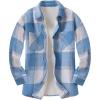 imageANRABESS Womens Sherpa Fleece Lined Flannel Plaid Shirt Jackets Fuzzy Warm Button Down Shacket with Pockets 2025 Fall OutfitsSky Blue Plaid
