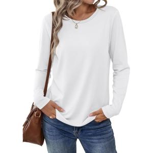 imageANRABESS Long Sleeve Shirts for Women Casual Crewneck Basic Tee Tshirts Loose Fit Curved Hem Tunic Top 2025 Fall OutfitsWhite