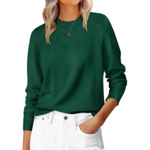 imageANRABESS Sweaters for Women 2025 Long Sleeve Crewneck Loose Fit Lightweight Knit Basic Fall Sweater OutfitsGreen