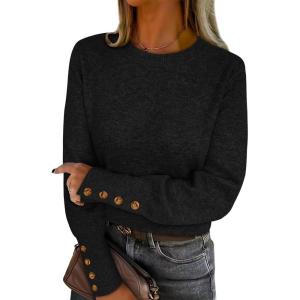 imageANRABESS Sweaters for Women Long Sleeve Crewneck Casual Loose Wool Blend Soft Knit Pullover Tops 2025 Fall Fashion OutfitsBlack