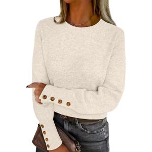 imageANRABESS Sweaters for Women Long Sleeve Crewneck Casual Loose Wool Blend Soft Knit Pullover Tops 2025 Fall Fashion OutfitsWhite