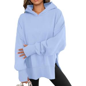 imageANRABESS Womens Oversized Hoodies Long Sleeve Fleece Side Slit Hooded Sweatshirts Pullover 2025 Fall Outfits Y2K ClothesLight Blue