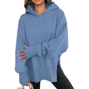 imageANRABESS Womens Oversized Hoodies Long Sleeve Fleece Side Slit Hooded Sweatshirts Pullover 2025 Fall Outfits Y2K ClothesSky Blue