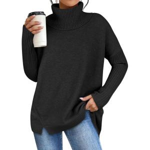 imageANRABESS Womens Oversized Sweater Turtleneck Long Sleeve Casual Knit Tunic Pullover Sweaters Tops 2025 Fall Winter OutfitsBlack
