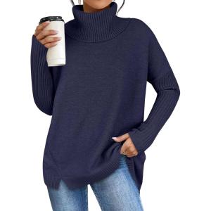 imageANRABESS Womens Oversized Sweater Turtleneck Long Sleeve Casual Knit Tunic Pullover Sweaters Tops 2025 Fall Winter OutfitsNavy Blue