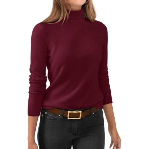 imageANRABESS Womens Turtleneck Long Sleeve Sweater Tops Casual Soft Knit Fit Lightweight Basic Pullover 2025 Fall Work OutfitsWine Red