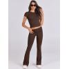 imageANRABESS Lounge Sets for Women 2 Piece Foldover Yoga Flare Leggings Pants Crop Tops Casual Y2K Outfits Matching Tracksuit SetBrown