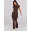 imageANRABESS Lounge Sets for Women 2 Piece Foldover Yoga Flare Leggings Pants Crop Tops Casual Y2K Outfits Matching Tracksuit SetBrown