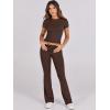imageANRABESS Lounge Sets for Women 2 Piece Foldover Yoga Flare Leggings Pants Crop Tops Casual Y2K Outfits Matching Tracksuit SetBrown