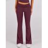 imageANRABESS Lounge Sets for Women 2 Piece Foldover Yoga Flare Leggings Pants Crop Tops Casual Y2K Outfits Matching Tracksuit SetBurgundy