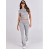 imageANRABESS Lounge Sets for Women 2 Piece Foldover Yoga Flare Leggings Pants Crop Tops Casual Y2K Outfits Matching Tracksuit SetGrey