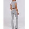 imageANRABESS Lounge Sets for Women 2 Piece Foldover Yoga Flare Leggings Pants Crop Tops Casual Y2K Outfits Matching Tracksuit SetGrey