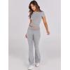 imageANRABESS Lounge Sets for Women 2 Piece Foldover Yoga Flare Leggings Pants Crop Tops Casual Y2K Outfits Matching Tracksuit SetGrey