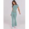 imageANRABESS Lounge Sets for Women 2 Piece Foldover Yoga Flare Leggings Pants Crop Tops Casual Y2K Outfits Matching Tracksuit SetLake Green