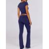 imageANRABESS Lounge Sets for Women 2 Piece Foldover Yoga Flare Leggings Pants Crop Tops Casual Y2K Outfits Matching Tracksuit SetNavy Blue