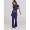 imageANRABESS Lounge Sets for Women 2 Piece Foldover Yoga Flare Leggings Pants Crop Tops Casual Y2K Outfits Matching Tracksuit SetNavy Blue