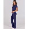 imageANRABESS Lounge Sets for Women 2 Piece Foldover Yoga Flare Leggings Pants Crop Tops Casual Y2K Outfits Matching Tracksuit SetNavy Blue