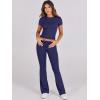 imageANRABESS Lounge Sets for Women 2 Piece Foldover Yoga Flare Leggings Pants Crop Tops Casual Y2K Outfits Matching Tracksuit SetNavy Blue