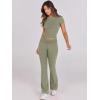 imageANRABESS Lounge Sets for Women 2 Piece Foldover Yoga Flare Leggings Pants Crop Tops Casual Y2K Outfits Matching Tracksuit SetOlive