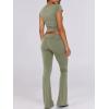 imageANRABESS Lounge Sets for Women 2 Piece Foldover Yoga Flare Leggings Pants Crop Tops Casual Y2K Outfits Matching Tracksuit SetOlive