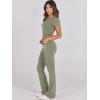 imageANRABESS Lounge Sets for Women 2 Piece Foldover Yoga Flare Leggings Pants Crop Tops Casual Y2K Outfits Matching Tracksuit SetOlive