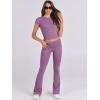 imageANRABESS Lounge Sets for Women 2 Piece Foldover Yoga Flare Leggings Pants Crop Tops Casual Y2K Outfits Matching Tracksuit SetPurple