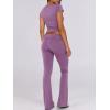 imageANRABESS Lounge Sets for Women 2 Piece Foldover Yoga Flare Leggings Pants Crop Tops Casual Y2K Outfits Matching Tracksuit SetPurple