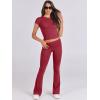 imageANRABESS Lounge Sets for Women 2 Piece Foldover Yoga Flare Leggings Pants Crop Tops Casual Y2K Outfits Matching Tracksuit SetRed